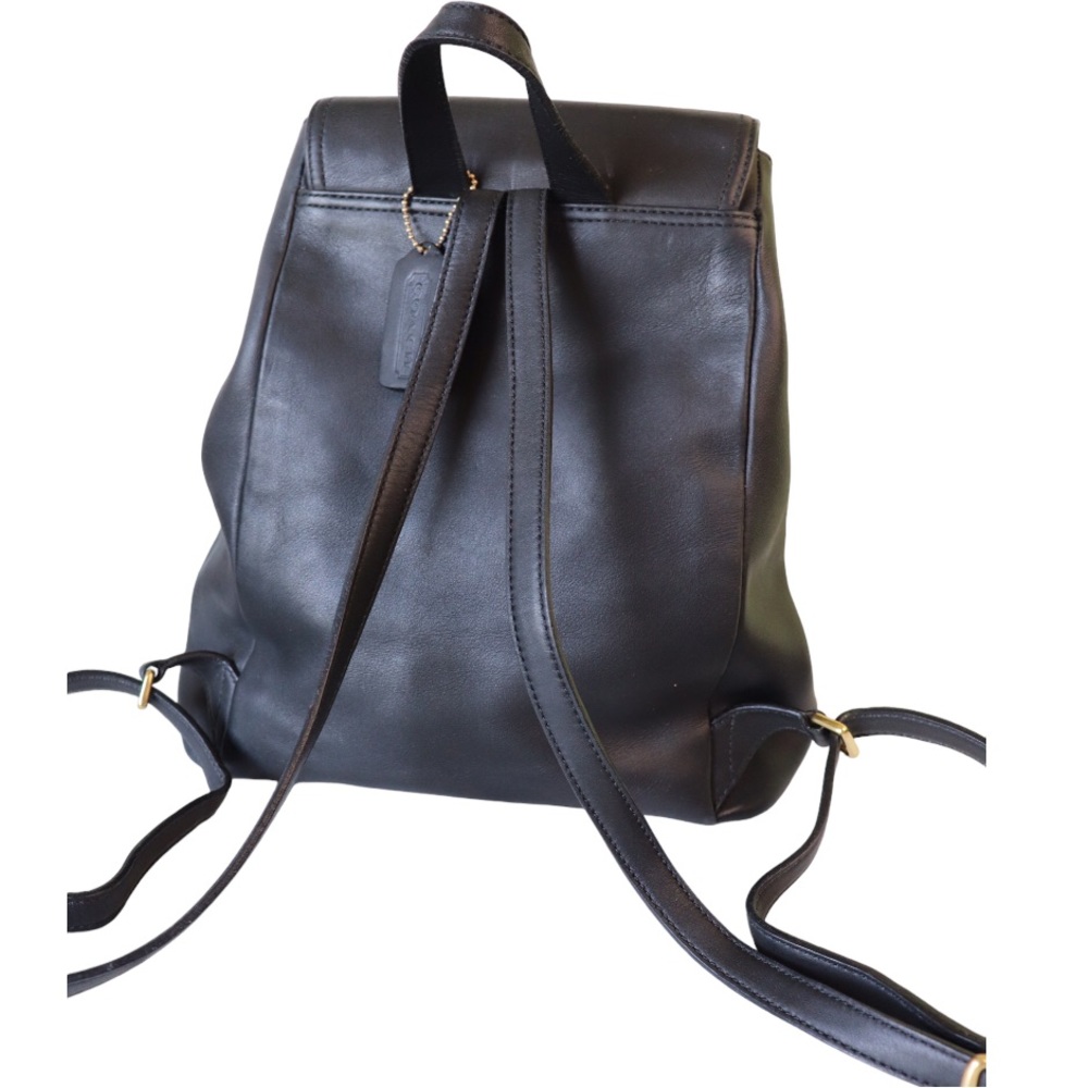 Coach Vintage Hampton Legacy Smooth Black Leather Backpack #9827 - Picture 6 of 12